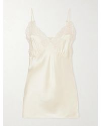 Stella McCartney - Lace-Trimmed Silk-Satin Top - Lyst