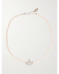 Vivienne Westwood - Olympia Platinum, Quartz And Pearl Necklace - Lyst