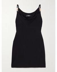 Versace - Icons Draped Crystal-Embellished Jersey Mini Dress - Lyst