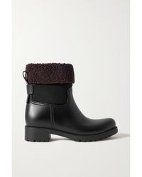 See By Chloé - Janet Faux Shearling-Trimmed Rubber Chelsea Boots - Lyst