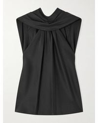 Jonathan Simkhai - Scarlett Cape-Effect Draped Satin Top - Lyst