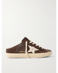 Golden Goose - Baskets À Enfiler En Daim À Clous Et En Cuir Effet Vieilli Super-Star Sabot - Lyst