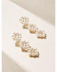 Mateo - 14-Karat, Pearl And Diamond Earrings - Lyst