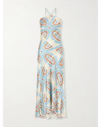 Themis Z - Thaleia Printed Silk-Satin Maxi Dress - Lyst
