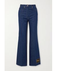 Gucci High-rise Cotton-denim Flared Jeans - Blue