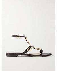 Gianvito Rossi - Kalinda Sandalen Aus Leder Mit Verzierung - Lyst