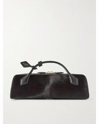 Alaïa - Le Teckel Leather-Trimmed Calf Hair Clutch - Lyst