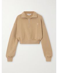 ÉTERNE - Cropped Embroidered Cotton And Modal-Blend Jersey Sweatshirt - Lyst