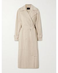 JOSEPH - Merton Belted Paneled Double-Breasted Wool And Silk-Blend Coat - Lyst