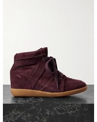Isabel Marant - Bobby Sneakers Aus Veloursleder Mit Keilabsatz - Lyst