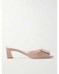 Roger Vivier - Trompette 45 Embellished Patent-Leather Mules - Lyst