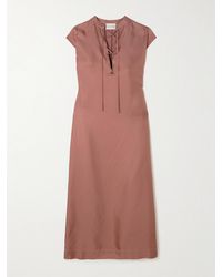 Loulou de Saison - Demeter Silk-Twill Midi Dress - Lyst