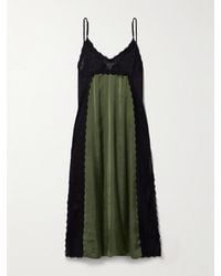 Kika Vargas - Somaly Tie-Detailed Guipure Lace And Silk-Satin Midi Dress - Lyst