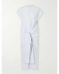 TOTEME - Twist-Front Striped Cotton-Poplin Maxi Shirt Dress - Lyst
