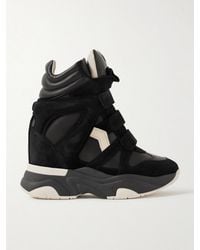 Isabel Marant - Balskee Leather And Suede High-Top Wedge Sneakers - Lyst