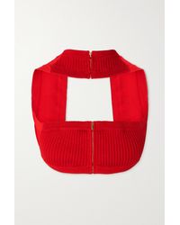 Jacquemus Ventoux Ribbed Wool-blend Bandeau Top - Red