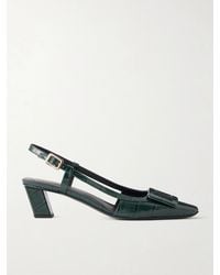 Roger Vivier - Belle Vivier 45 Croc-Effect Leather Slingback Pumps - Lyst