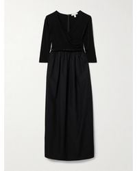 Max Mara - Kaiser Belted Stretch-Jersey And Cotton-Poplin Midi Dress - Lyst