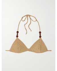 Magda Butrym - Bead-Embellished Crocheted Triangle Bikini Top - Lyst