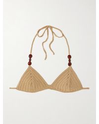 Magda Butrym - Bead-Embellished Crocheted Triangle Bikini Top - Lyst