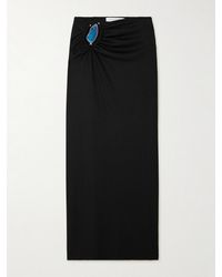 Christopher Esber - Moodstone Embellished Ruched Ribbed Stretch-Jersey Maxi Skirt - Lyst