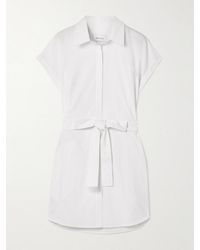 Matteau - Belted Organic Cotton-Poplin Mini Shirt Dress - Lyst