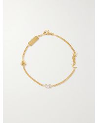 Saint Laurent - Crystal-Embellished-Tone Bracelet - Lyst