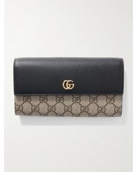 Gucci - Gg Marmont Petite Textured-Leather And Printed Coated-Canvas Shoulder Bag - Lyst