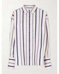 The Elder Statesman - Cashlite Berti Striped Wool, Silk And Cashmere-Blend Shirt - Lyst