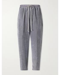 Rick Owens - Astaires Cropped Velvet Mid-Rise Tapered Pants - Lyst
