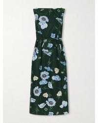 Erdem - Floral-Printed Cotton-Blend Faille Midi Dress - Lyst