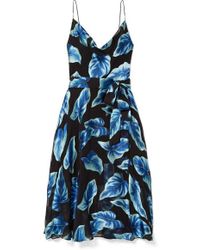 Alice + Olivia Nan Kleid Aus Chiffon Mit Fil Coupé In Wickeloptik - Blau