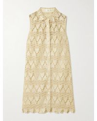 FRAME - The Deco Mini-Hemdblusenkleid Aus Guipure-Spitze Mit Wellenkanten - Lyst