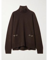 Gucci - Horsebit-Detailed Wool And Cashmere-Blend Turtleneck Sweater - Lyst