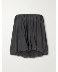 St. Agni - Balloon Strapless Gathered Chiffon Top - Lyst