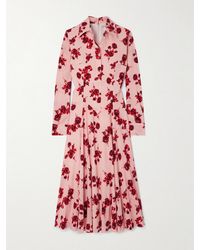 Emilia Wickstead - Jancine Pleated Floral-Print Cotton-Blend Midi Shirt Dress - Lyst