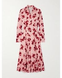 Emilia Wickstead - Jancine Pleated Floral-Print Cotton-Blend Midi Shirt Dress - Lyst