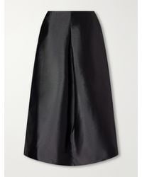 Jonathan Simkhai - Vexa Pleated Duchess-Satin Midi Skirt - Lyst