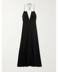 TOTEME - Gathered Silk Crepe De Chine Halterneck Maxi Dress - Lyst