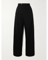 Balenciaga - Wool-Barathea Wide-Leg Pants - Lyst