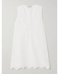 Matteau - Scalloped Broderie Anglaise Cotton Mini Dress - Lyst
