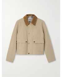 Burberry - Cotton Canvas Jacket With Velvet Collar - Lyst