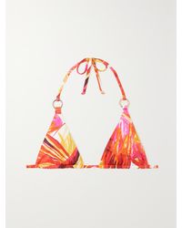 Louisa Ballou - Embellished Printed Triangle Bikini Top - Lyst
