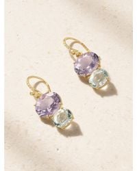 Irene Neuwirth - Gemmy Gem 18-Karat Amethyst, Aquamarine And Diamond Earrings - Lyst