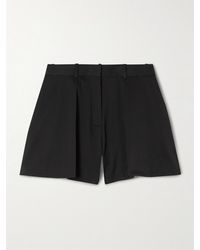 Loewe - Pleated Cotton And Silk-Blend Sateen Shorts - Lyst