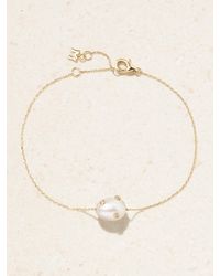 Mateo - 14-Karat, Pearl And Diamond Bracelet - Lyst