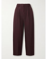 Brunello Cucinelli - Pleated Wool And Cotton-Blend Twill Tapered Pants - Lyst