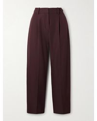 Brunello Cucinelli - Pleated Wool And Cotton-Blend Twill Tapered Pants - Lyst