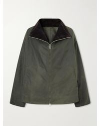 TOTEME - Corduroy-Trimmed Waxed-Cotton Jacket - Lyst