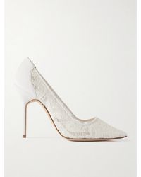 Manolo Blahnik - Bbla 105 Silk Satin-Trimmed Corded Lace Pumps - Lyst